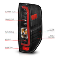 Thumbnail for ANZO 2005-2021 Nissan Frontier LED Taillights Black Housing/Clear Lens
