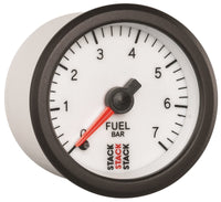Thumbnail for Autometer Stack 52mm 0-7 Bar M10 Male Pro Stepper Motor Fuel Pressure Gauge - White