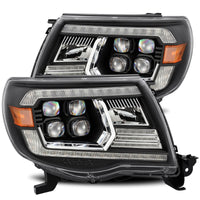 Thumbnail for AlphaRex 05-11 Toyota Tacoma NOVA LED Projector Headlights Plank Style Alpha Black w/Activ Light/DRL