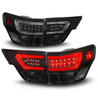 Thumbnail for ANZO 11-13 Jeep Grand Cherokee LED Taillights w/ Lightbar Black Housing/Smoke Lens 4pcs