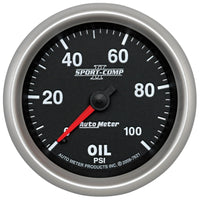 Thumbnail for Autometer Sport-Comp II 2-5/8in 100 PSI Mechanical Oil Pressure Gauge