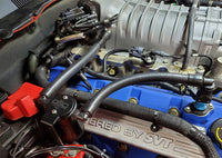 Thumbnail for J&L 07-14 Ford Mustang GT500 Oil Separator 3.0 Passenger Side (Remote Mount) - Black Anodized