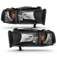 Thumbnail for ANZO 1994-2001 Dodge Ram Crystal Headlights Black