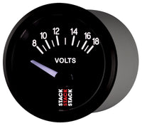 Thumbnail for Autometer Stack Instruments 52mm 8-18V Electric Battery Voltage Gauge - Black