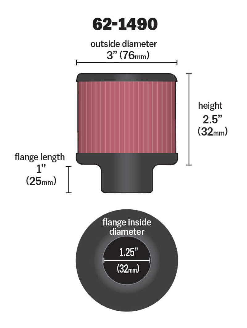 K&N Push-In Chrome Vent Filter