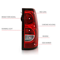 Thumbnail for ANZO 2004-2007 Chevy Silverado Taillight Red/Clear Lens w/Black Trim (OE Replacement)