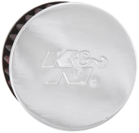 Thumbnail for K&N 1.75in Flange ID x 3in OD x 2.5in H Chrome Finish Rubber Base Crankcase Vent Filter