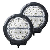 Thumbnail for Go Rhino Xplor Bright Series Round LED Driving Light Kit w/DRL (Surface Mount) 6in - Blk (2 pc)