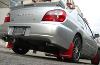 Thumbnail for Rally Armor 02-07 Subaru WRX/STI/RS/2.5i (Wagons Req. Mod.) Red UR Mud Flap w/ White Logo