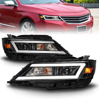 Thumbnail for Anzo 14-20 Chevrolet Impala Square Projector LED Bar Headlights w/ Black Housing