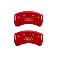 Thumbnail for MGP 4 Caliper Covers Engraved Front & Rear Oval logo/Ford Red finish silver ch