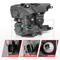 Thumbnail for ANZO 2018-2020 Ford F-150 Projector Headlight w/Plank Style Switchback Chrome Housing