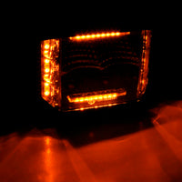 Thumbnail for Go Rhino Xplor Blackout Combo Series Cube Sideline LED Flood Lights w/Amber 4x3 - Blk (Pair)