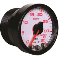 Thumbnail for Autometer Spek-Pro Gauge Boost 2 1/16in 35psi Stepper Motor W/Peak & Warn White/Black