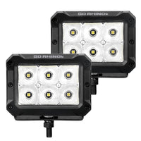 Thumbnail for Go Rhino Xplor Bright Series Rectangle LED Spot Light Kit (Surface/Thread Stud Mnt) 4x3 - Blk (Pair)