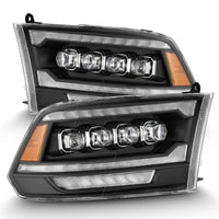 Thumbnail for AlphaRex 09-18 Dodge Ram 2500 NOVA LED Proj Headlights Plank Style Design Black w/ Activation Light