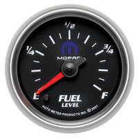 Thumbnail for Autometer Mopar 2-1/16in 0-280 Ohm Programmable Fuel Level Gauge - Black