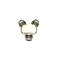 Thumbnail for DeatschWerks 8AN Male Flare to 8AN Male Flare to 8AN Male Flare Y Fitting - Anodized Matte Black