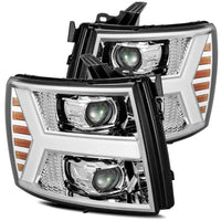 Thumbnail for AlphaRex 07-13 Chevy 1500 LUXX LED Proj Headlights Plank Design Chrome w/ Activ Light/Seq Signal/DRL