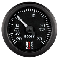 Thumbnail for Autometer 52mm Stack Instruments -30INHG to +30PSI Mechanical Boost Gauge - Black
