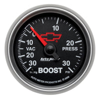 Thumbnail for Autometer GM Bowtie 52mm Full Sweep Electronic 30 In Hg-Vac/30 PSI Vacuum/Boost Gauge