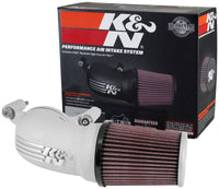 Thumbnail for K&N 01-17 Harley Davidson Softail / Dyna FI Performance Air Intake System Silver