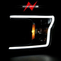 Thumbnail for ANZO 2018-2019 Ford F-150 Projector Plank Style H.L. Black Amber (Without Switchback)