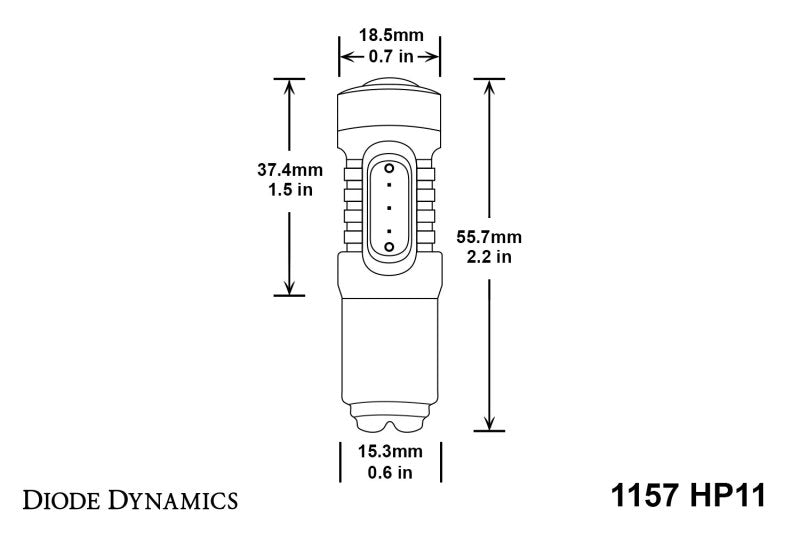 Diode Dynamics 1157 LED Bulb HP11 LED - Amber (Single)