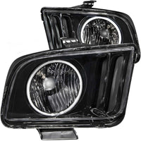 Thumbnail for ANZO 2005-2009 Ford Mustang Crystal Headlights w/ Halo Black (CCFL)