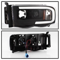 Thumbnail for Spyder 02-05 Dodge Ram 1500 Light Bar Projector Headlights - Black (PRO-YD-DR02V2-LB-BK)