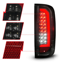 Thumbnail for ANZO 15-21 Chevrolet Colorado Full LED Tail Lights w/ Red Lightbar Black Housing Smoke Lens
