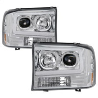 Thumbnail for Spyder 99-04 Ford F-250 Super Duty Light Bar Projector Headlights - Chrome (PRO-YD-FF25099V2-LB-C)
