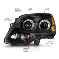 Thumbnail for ANZO 2007-2012 GMC Acadia Projector Headlights Balck Housing
