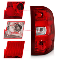 Thumbnail for ANZO 2007-2013 Chevy Silverado Taillight Red/Clear Lens (OE Replacement)