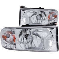 Thumbnail for ANZO 1994-2001 Dodge Ram Crystal Headlights Chrome w/ LED