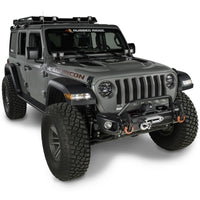 Thumbnail for Rugged Ridge 18-20 Jeep Wrangler JL/JT Arcus Front Bumper Set w/ Overrider