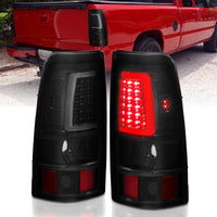 Thumbnail for ANZO 2003-2006 Chevy Silverado 1500 LED Taillights Plank Style Black w/Smoke Lens