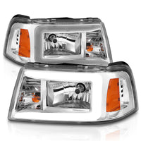 Thumbnail for ANZO 2001-2011 Ford Ranger Crystal Headlights w/ Light Bar Chrome Housing