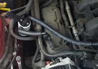 Thumbnail for J&L 05-10 Ford Mustang V6 Passenger Side Oil Separator 3.0 - Clear Anodized