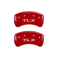 Thumbnail for MGP 4 Caliper Covers Engraved Front Acura Engraved Rear TLX Red finish silver ch