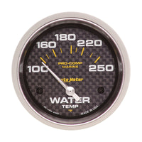 Thumbnail for Autometer Marine Carbon Fiber 2-5/8in Electric Water Temperature Gauge 100-250 Deg F