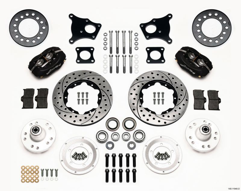 Wilwood Forged Dynalite Front Kit 11.00in Drilled AMC 71-76 OE Disc w/o Bendix Brakes