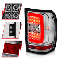 Thumbnail for ANZO 2001-2011 Ford  Ranger LED Tail Lights w/ Light Bar Chrome Housing Clear Lens