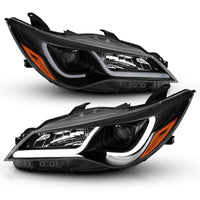 Thumbnail for ANZO Projector Headlights With Plank Style Design Black w/Amber 15-16 Toyota Camry (4DR)