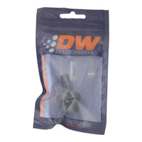 Thumbnail for DeatschWerks 10AN ORB Male to 3/8in Male Triple Barb Fitting (Incl O-Ring) - Anodized Matte Black