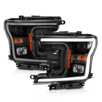 Thumbnail for ANZO 2018-2019 Ford F-150 Projector Plank Style H.L. Black Amber (Without Switchback)