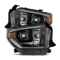 Thumbnail for AlphaRex 14-21 Toyota Tundra LUXX-Series LED Proj Headlights Alpha-Blk w/Actv Light & Seq. Sig + DRL
