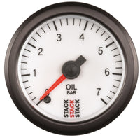 Thumbnail for Autometer Stack 52mm 0-7 Bar M10 Male Pro Stepper Motor Oil Pressure Gauge - White