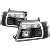 Thumbnail for Spyder 04-08 Ford F-150 Projector Headlights - Light Bar DRL - Black PRO-YD-FF15004V2-LB-BK