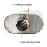 Thumbnail for Mishimoto Universal Muffler with 2.5in Center Inlet/Outlet - Brushed